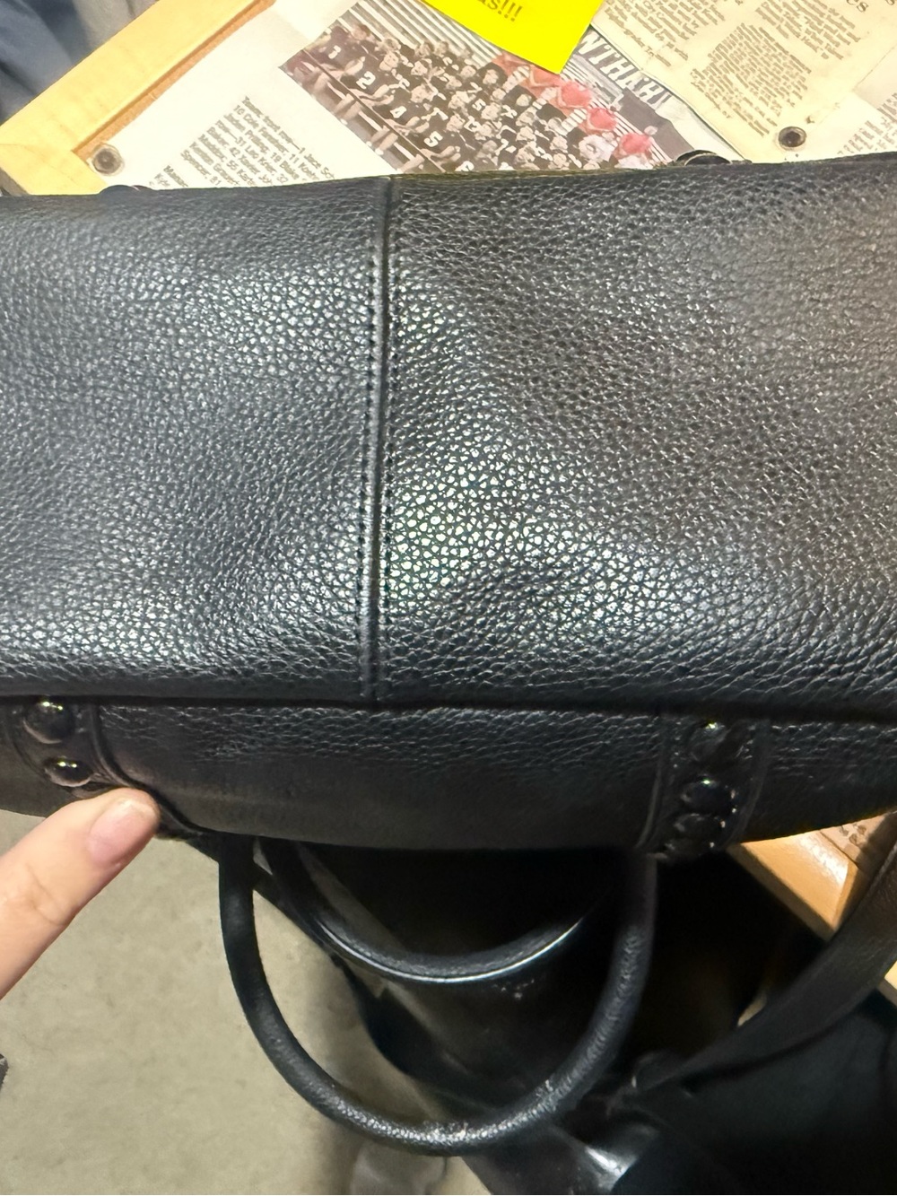 Coach Black Pebbled Leather Tote - Picture 8 of 9